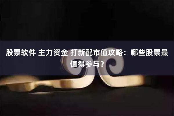 股票软件 主力资金 打新配市值攻略:哪些股票最值得参与?